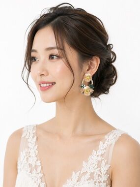 Kay Lee New York Floral Sequin Statement Drop Earrings